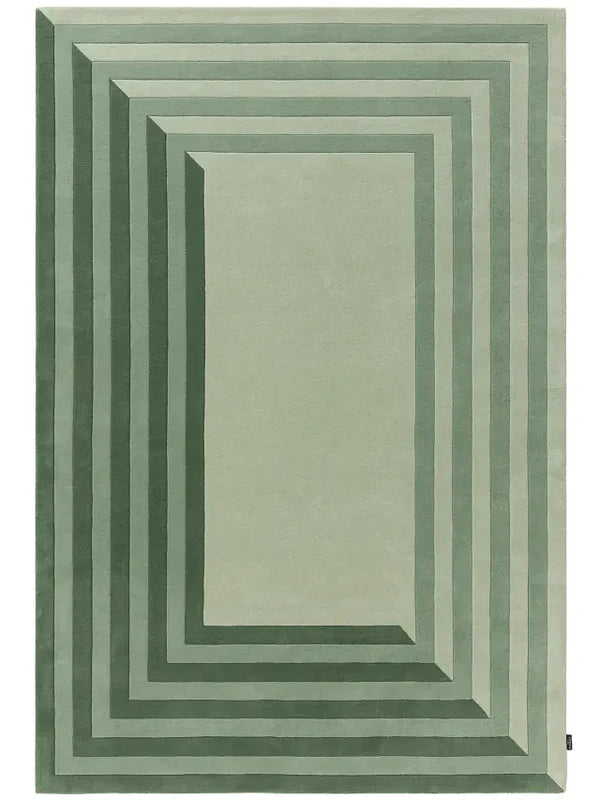 Modern Layered Green Hand Tufted Area Rug