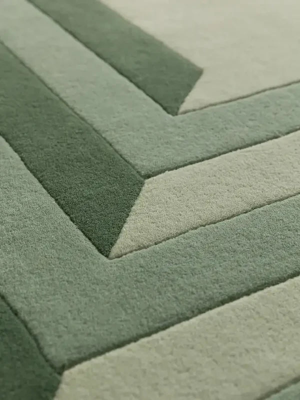 Modern Layered Green Hand Tufted Area Rug