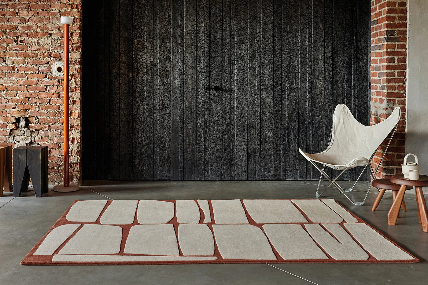 Modern Hand Tufted Check Carpet