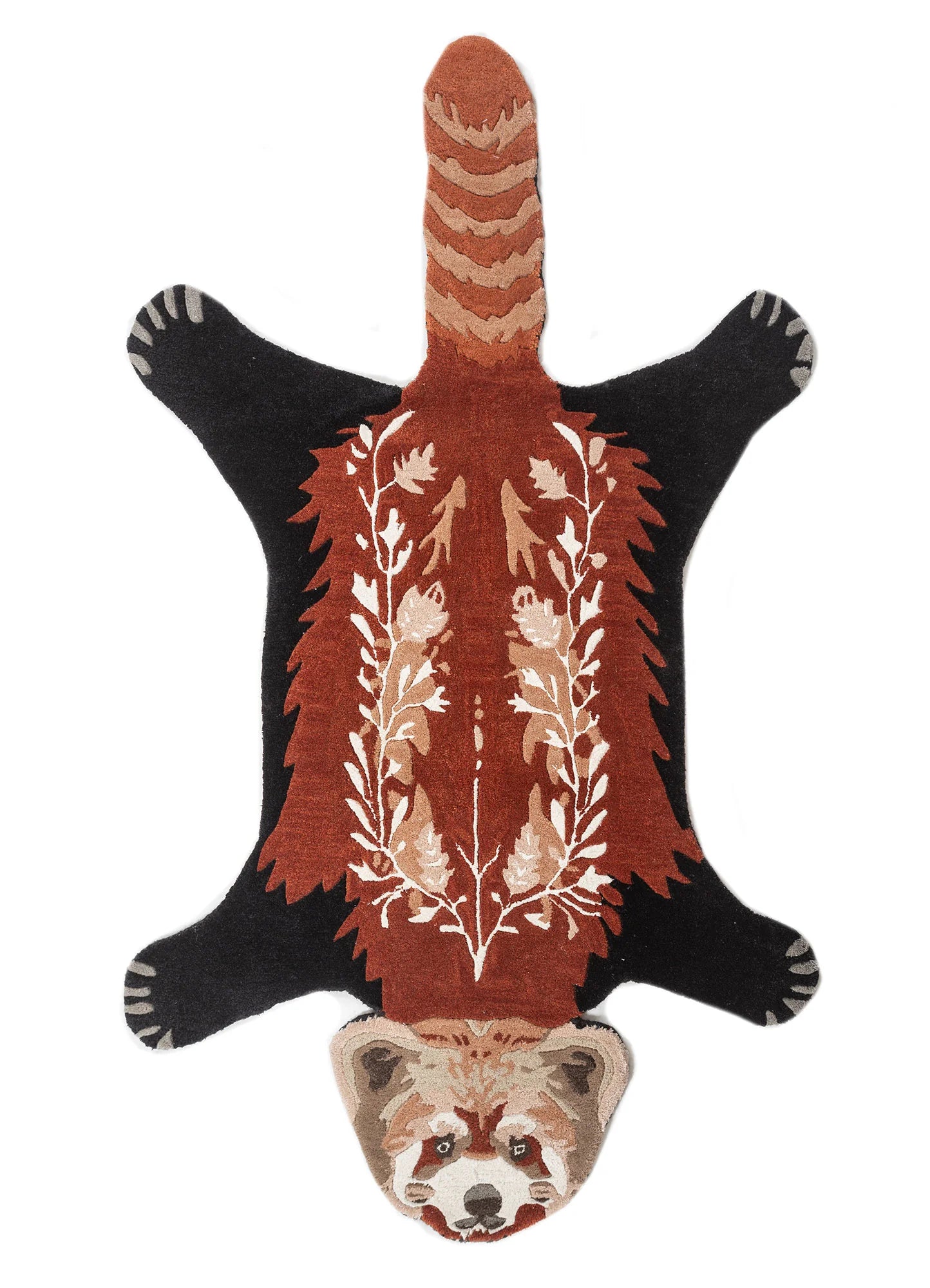 Rust Artistic Animal Shape Rug