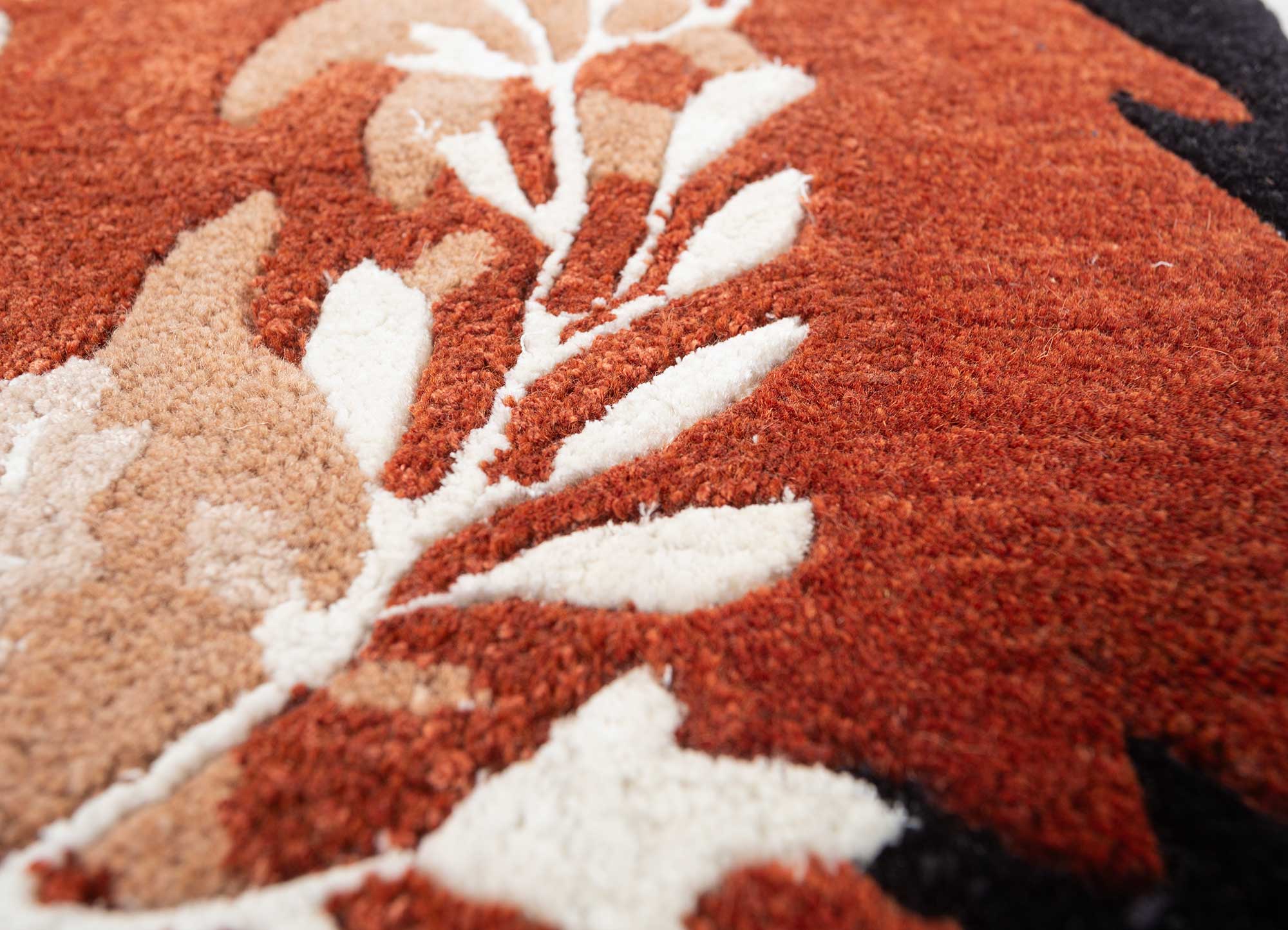 Rust Artistic Animal Shape Rug