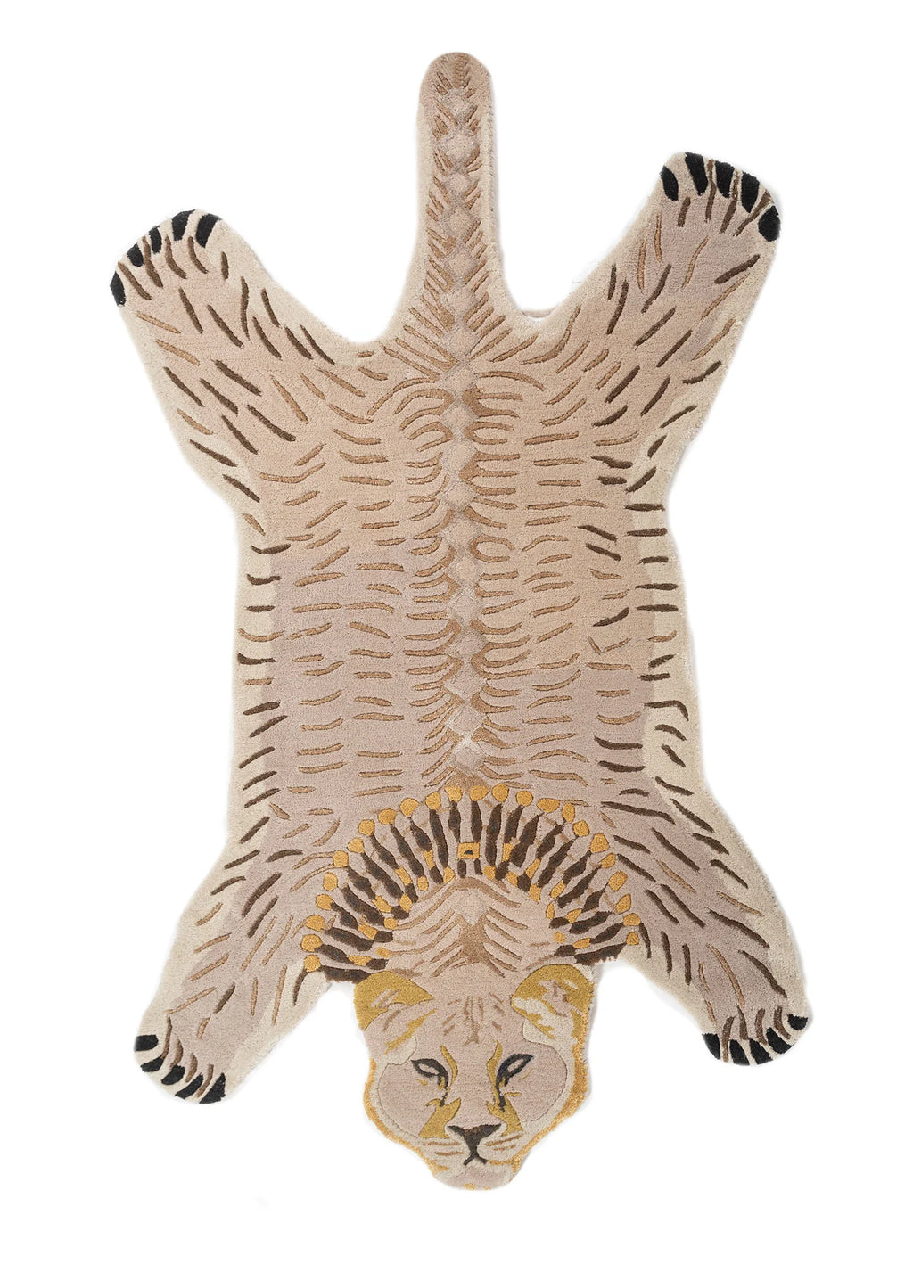 Beige Abstract Animal Irregular Rug