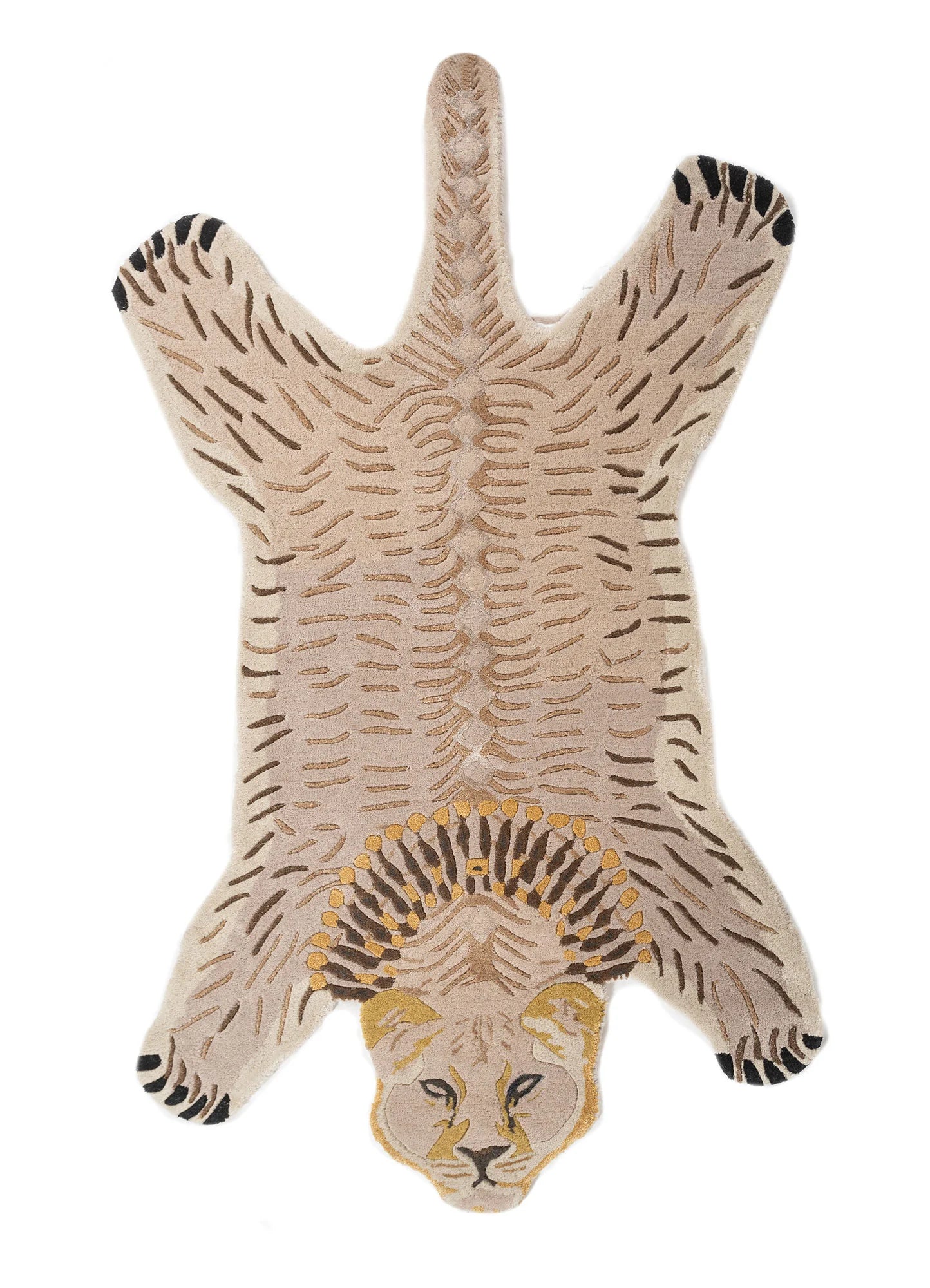 Beige Abstract Animal Irregular Rug