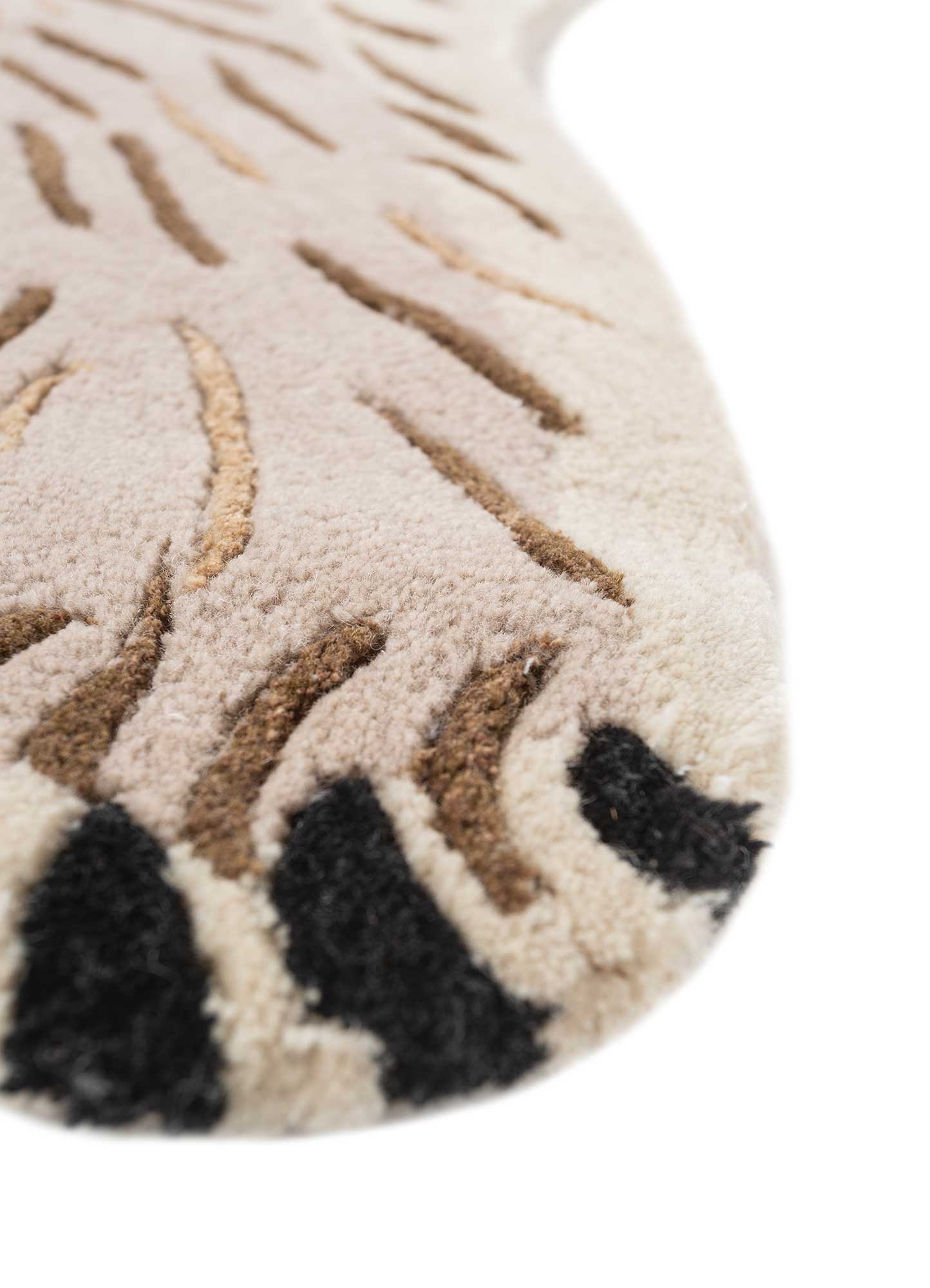 Beige Abstract Animal Irregular Rug