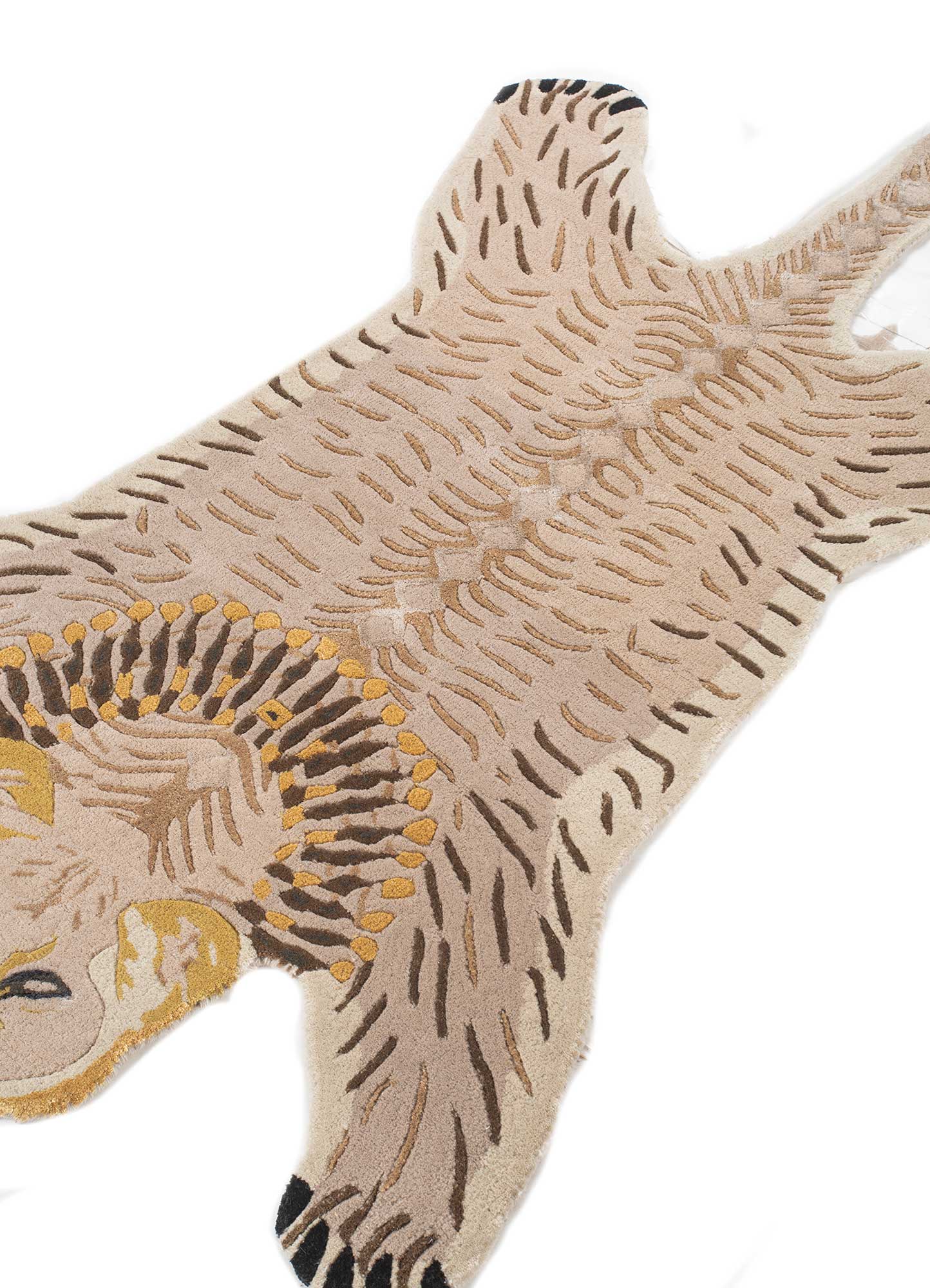 Beige Abstract Animal Irregular Rug