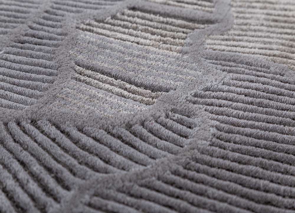 Grey Bloom Sculpted Floral New Zealand Rug