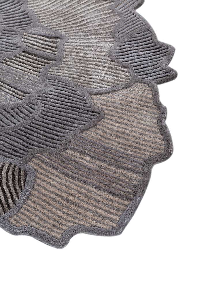 Grey Bloom Sculpted Floral New Zealand Rug