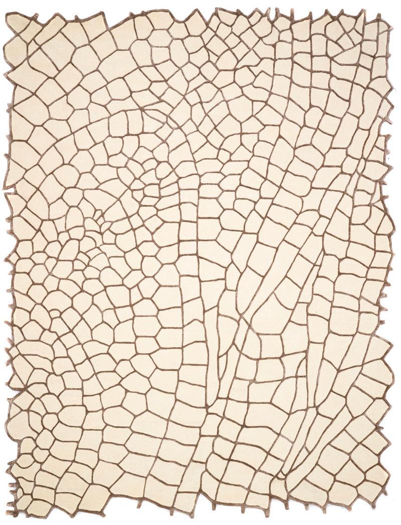 Terraform Handcrafted Organic Croc-Scale Irregular Edge Viscose Area Rug