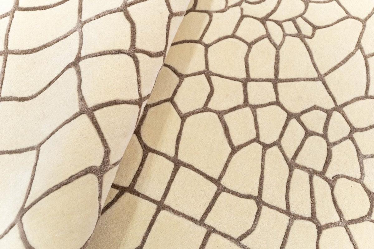 Terraform Handcrafted Organic Croc-Scale Irregular Edge Viscose Area Rug