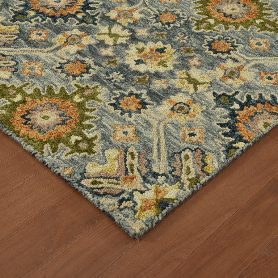 Luxury Gray Hand Tufted Wool Rug