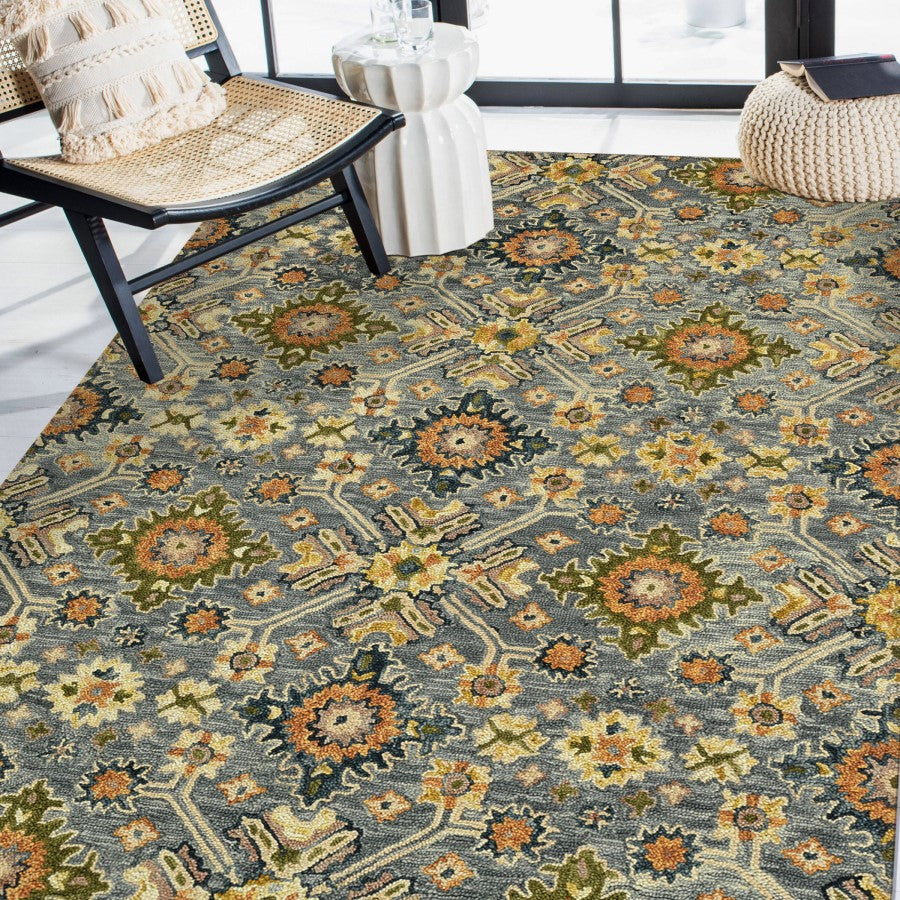 Luxury Gray Hand Tufted Wool Rug