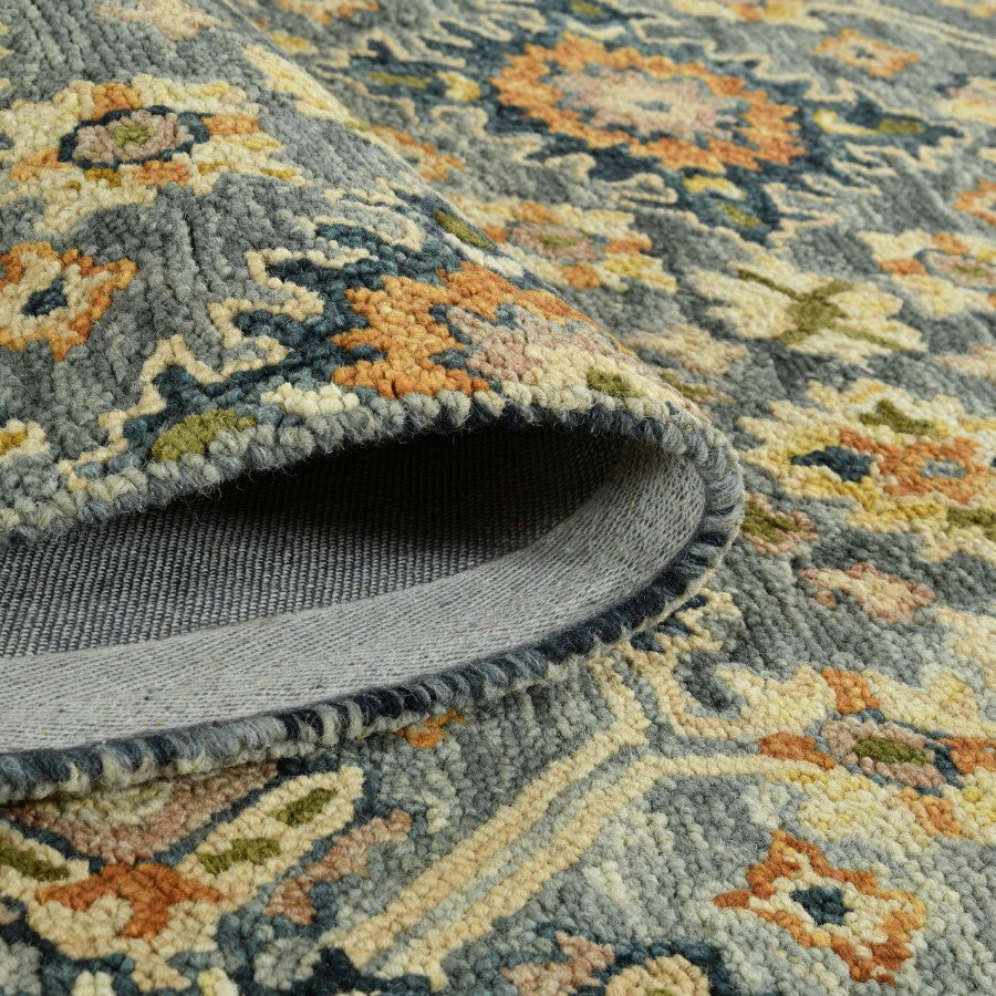 Luxury Gray Hand Tufted Wool Rug
