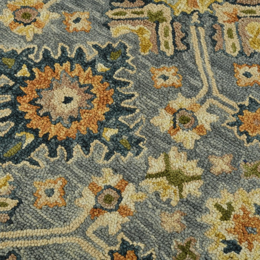 Luxury Gray Hand Tufted Wool Rug