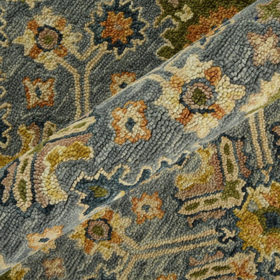 Luxury Gray Hand Tufted Wool Rug