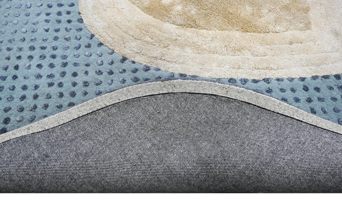 Komorebi Dotted Contour Organic Asymmetrical Wool & Viscose Rug