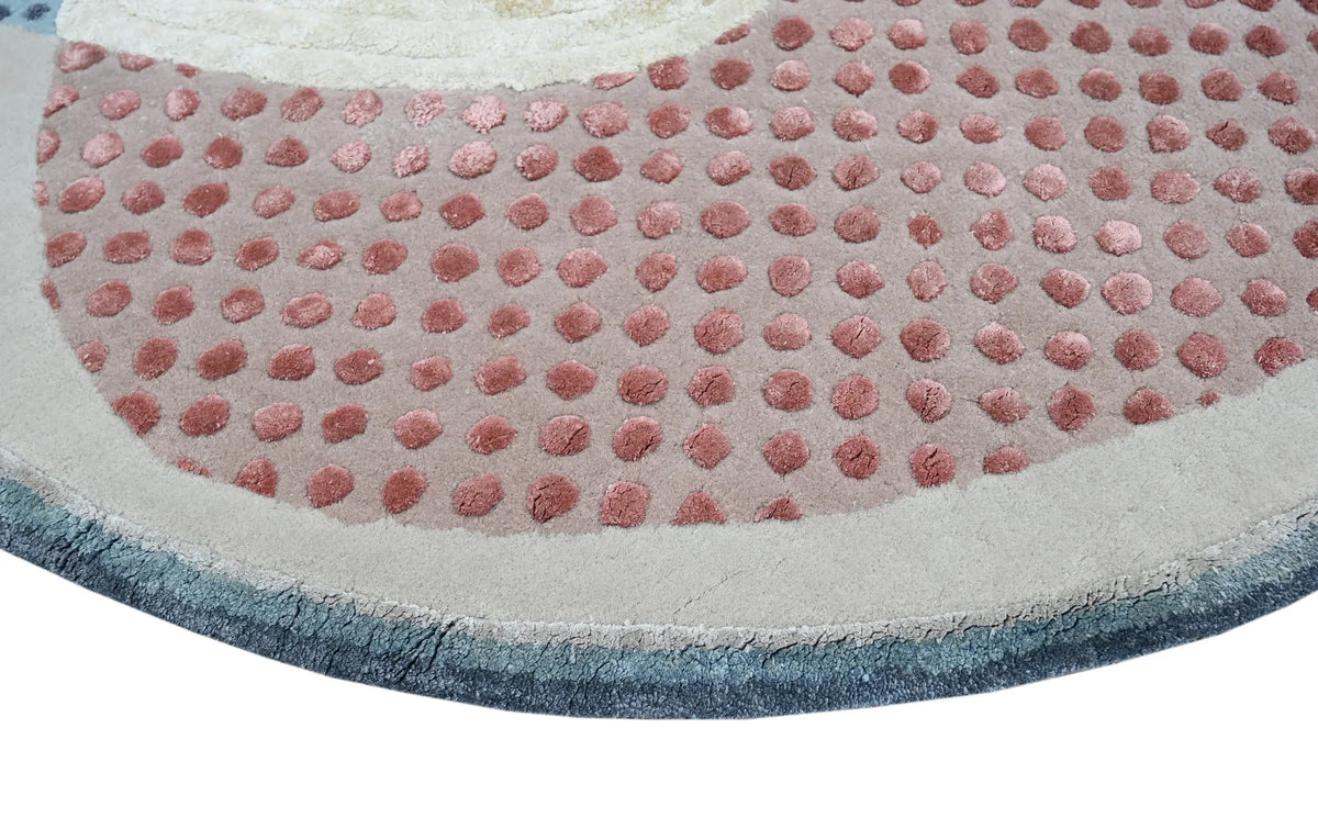 Komorebi Dotted Contour Organic Asymmetrical Wool & Viscose Rug