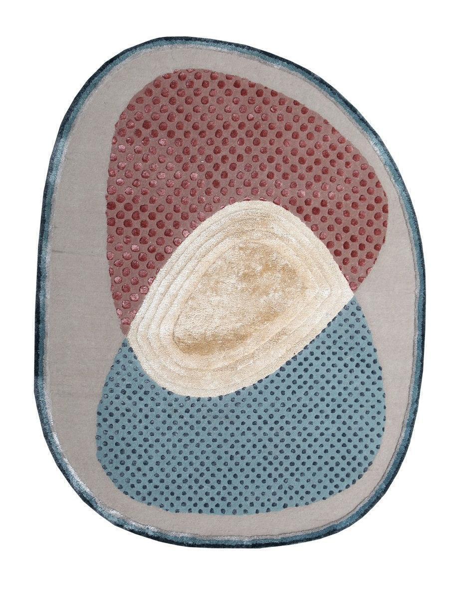 Komorebi Dotted Contour Organic Asymmetrical Wool & Viscose Rug