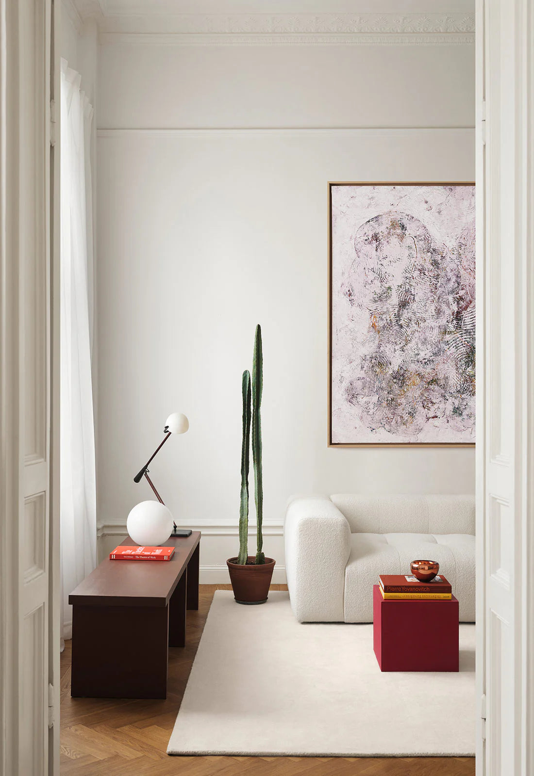 Bone White Solid Wool Rug