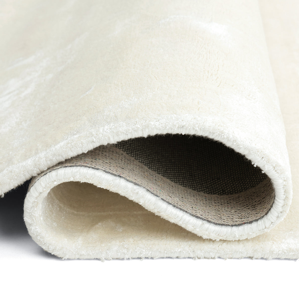 Luxury Off White Viscose Rug