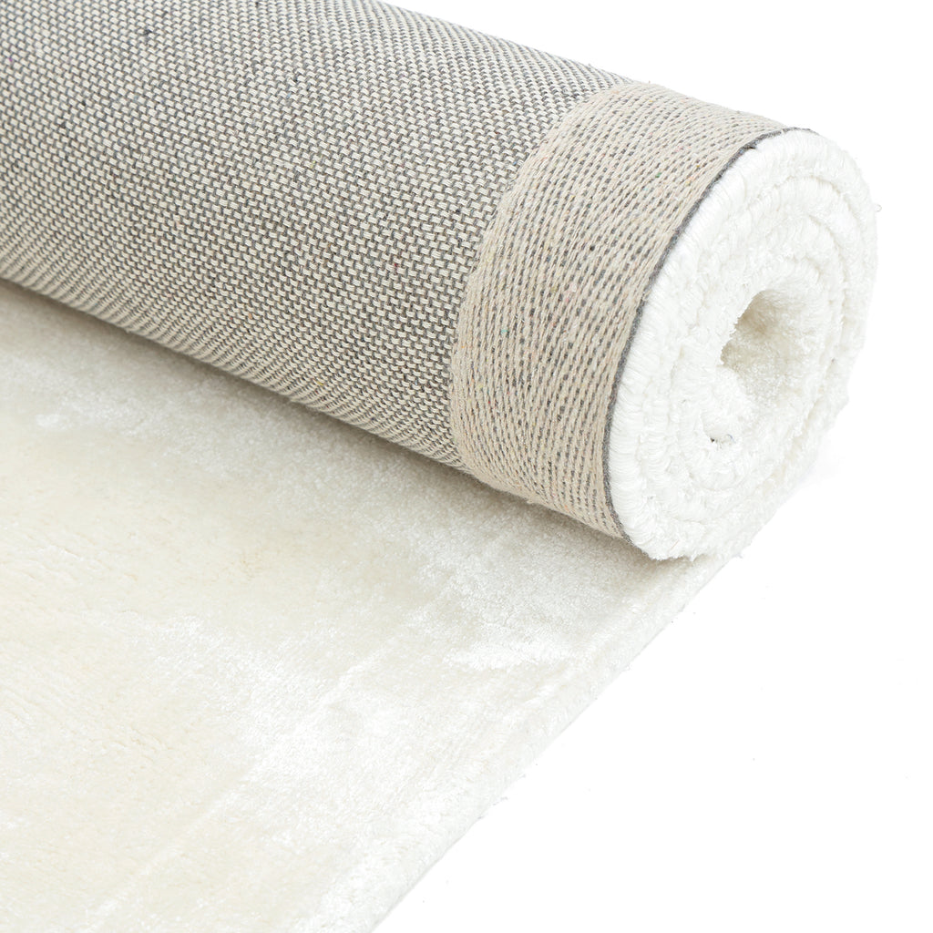 Luxury Off White Viscose Rug
