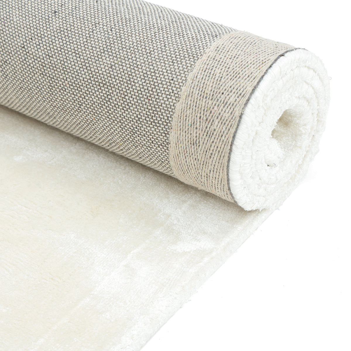 Luxury Off White Viscose Rug