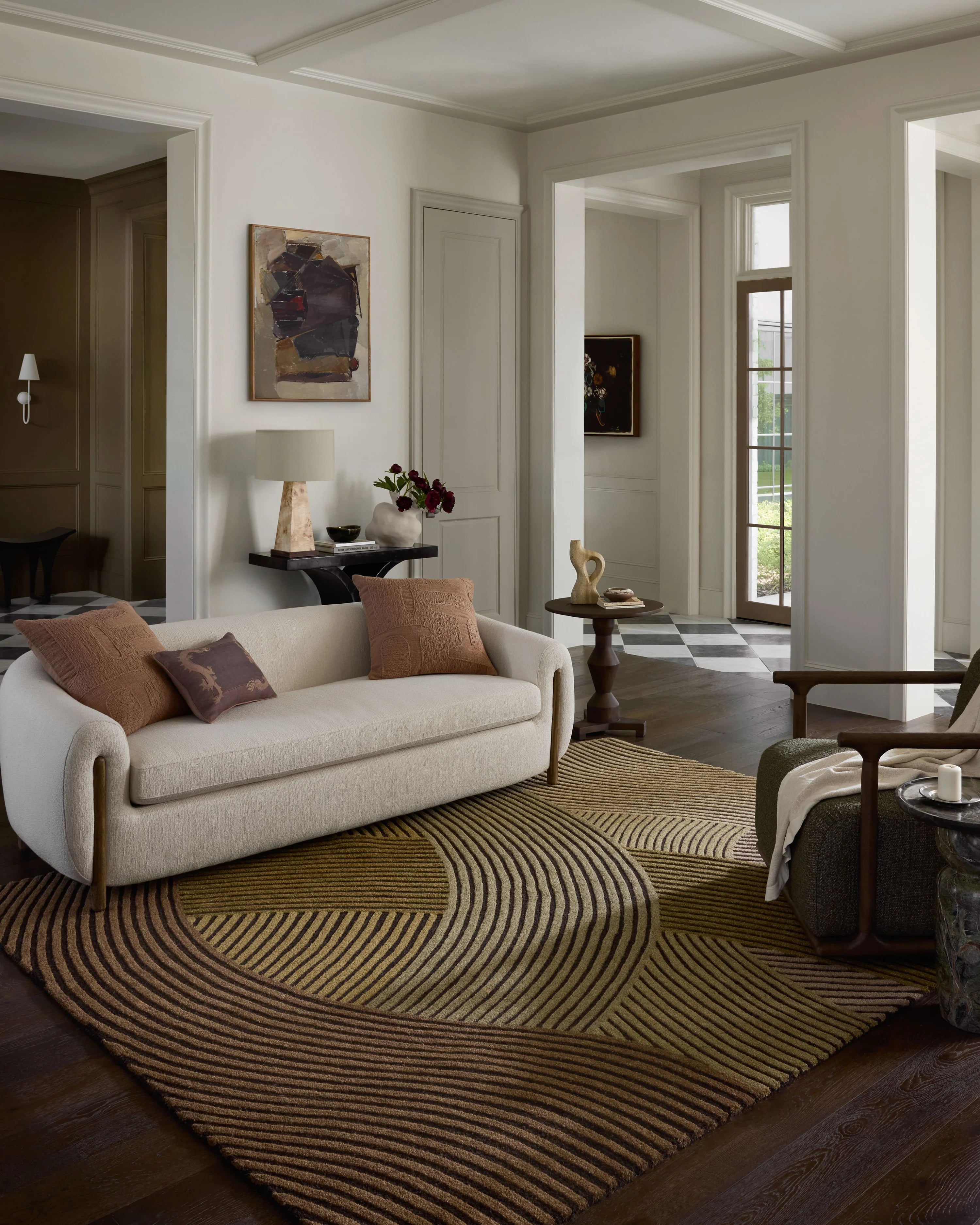 Brown Curvilinear Luxe Carpet