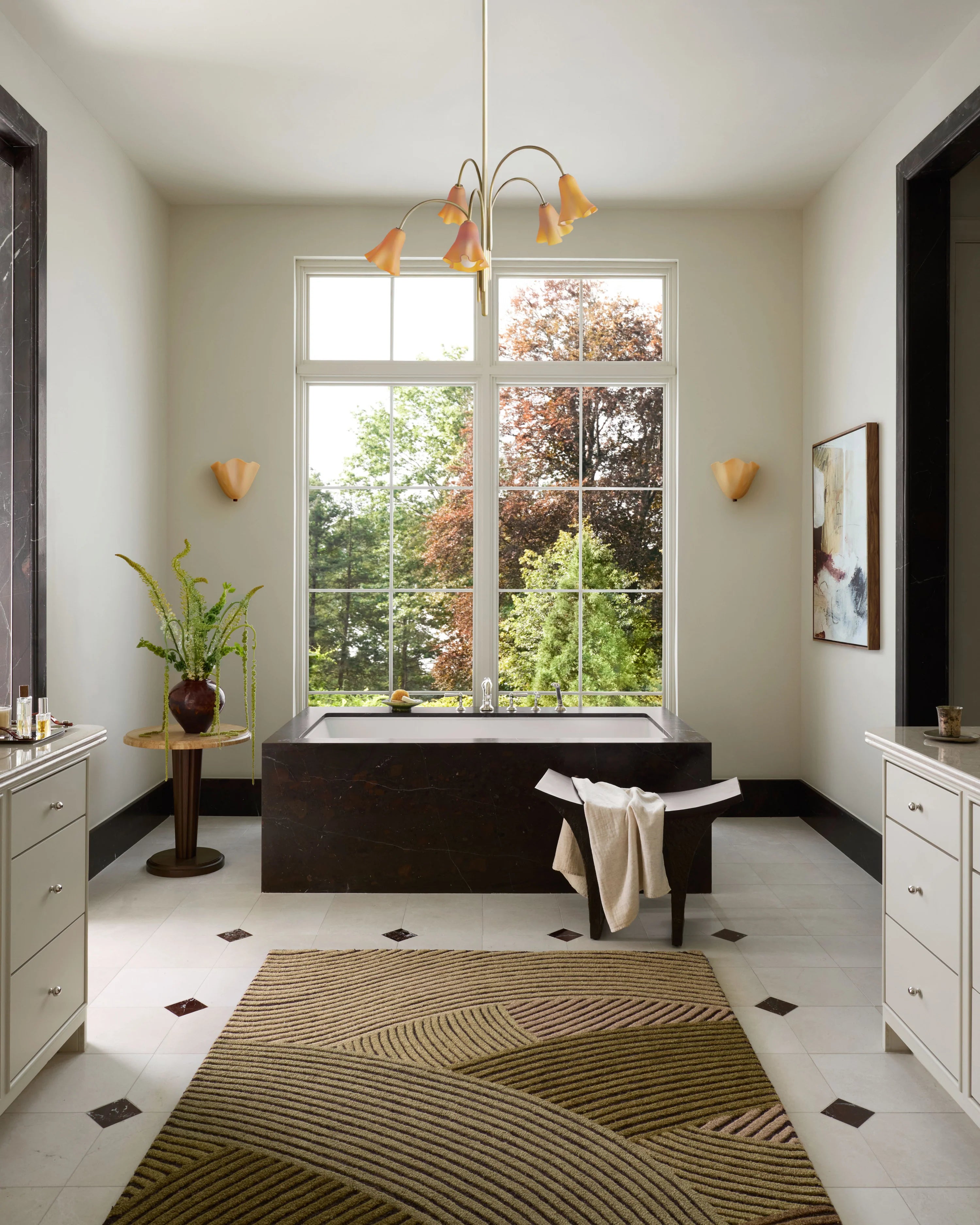 Brown Curvilinear Luxe Carpet