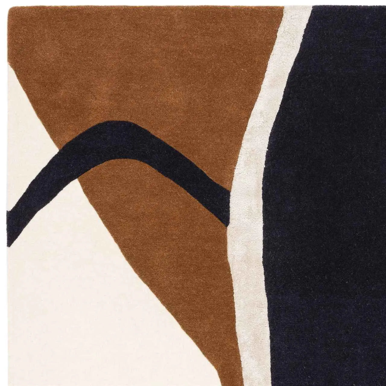 Signature Rust White Navy Wool Rug