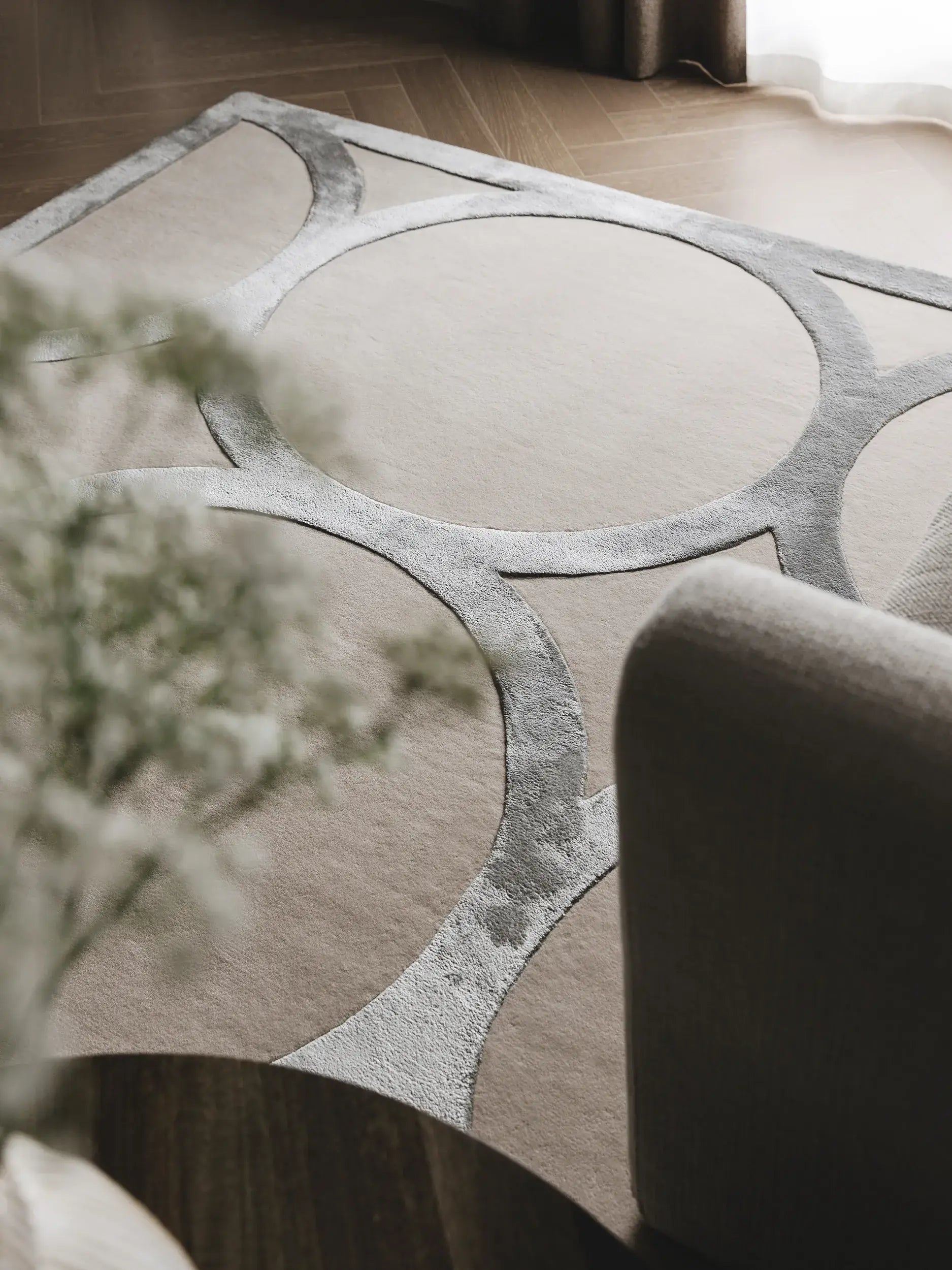 Halo Grid Designer Silk Rug