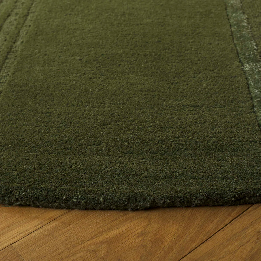 Verdant Relief Round Wool Rug