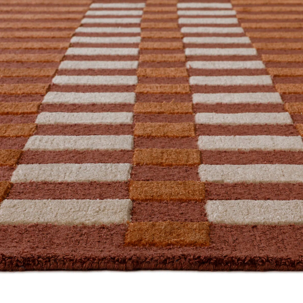 Terracotta Rhythm Wool Rug