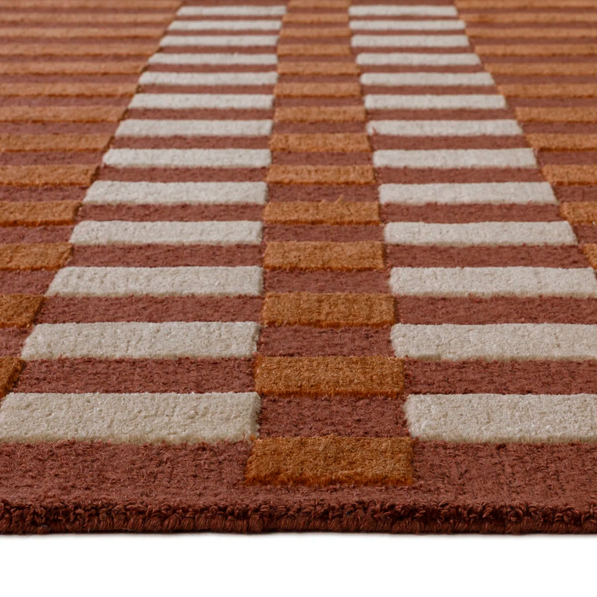 Terracotta Rhythm Wool Rug