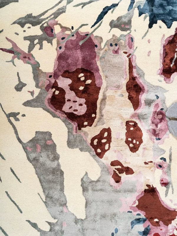 Vortex Multitonal Watercolor Agate Handcrafted Luxury Viscose Area Rug