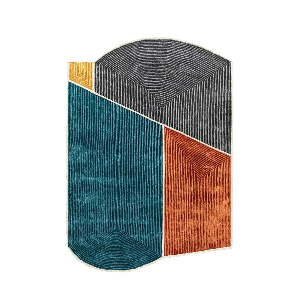 Multi-Tonal Linear Carved Modern Rug