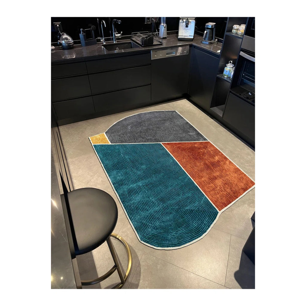 Multi-Tonal Linear Carved Modern Rug