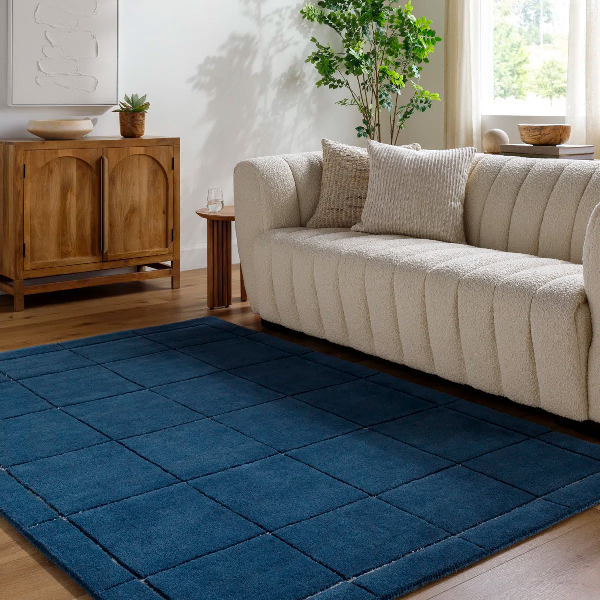Midnight Grid Wool Rug