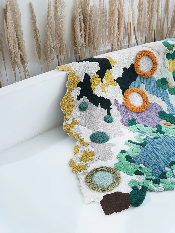 Tropical Paradise Multicolor Irregular Rug
