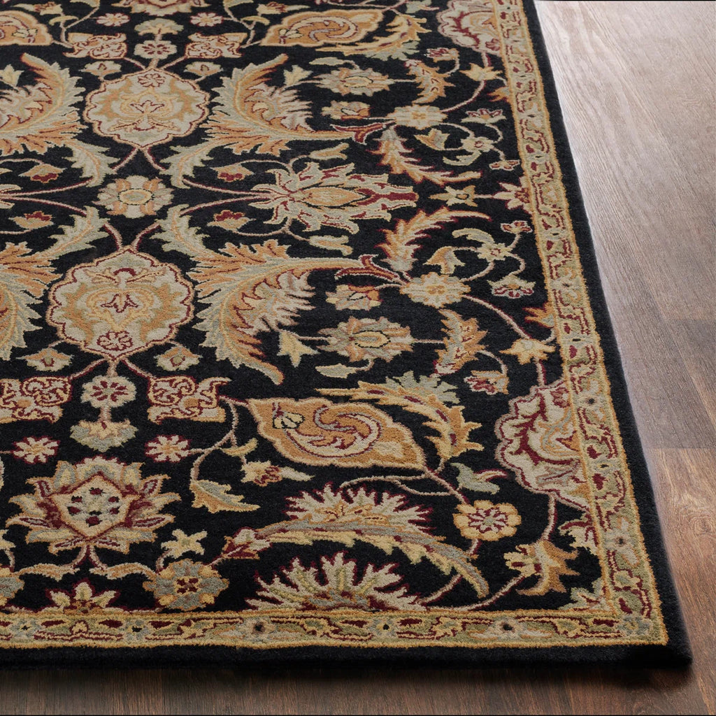 Traditional Black Wool Rug
