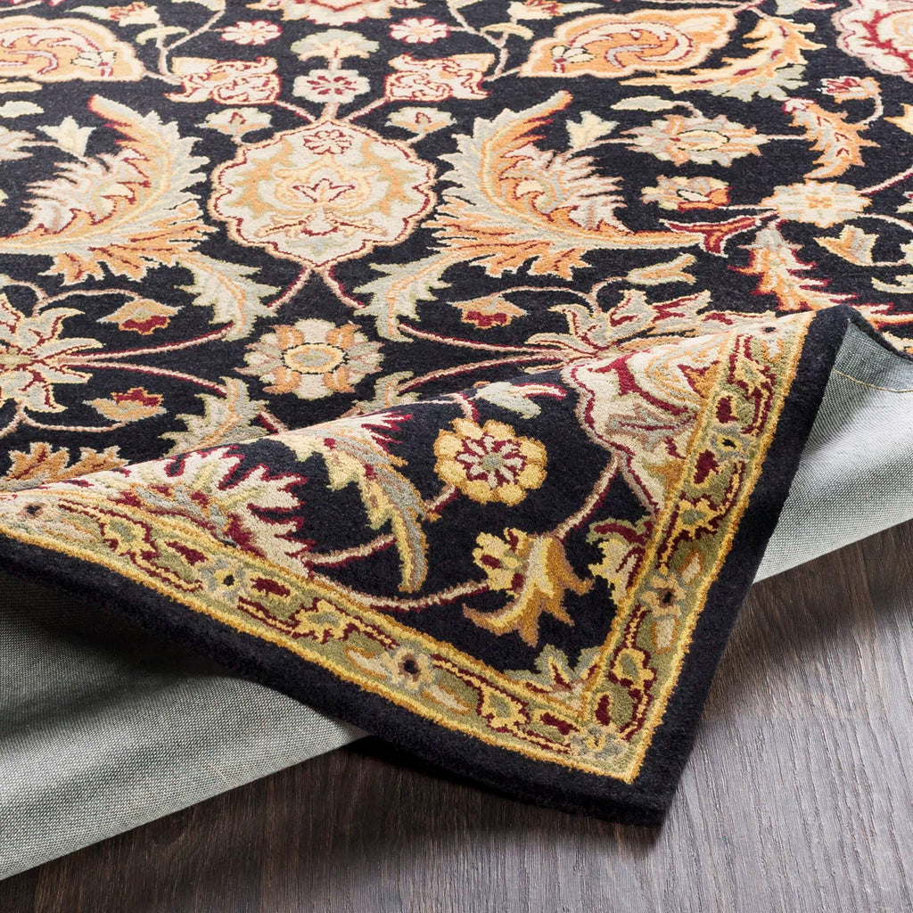 Traditional Black Wool Rug