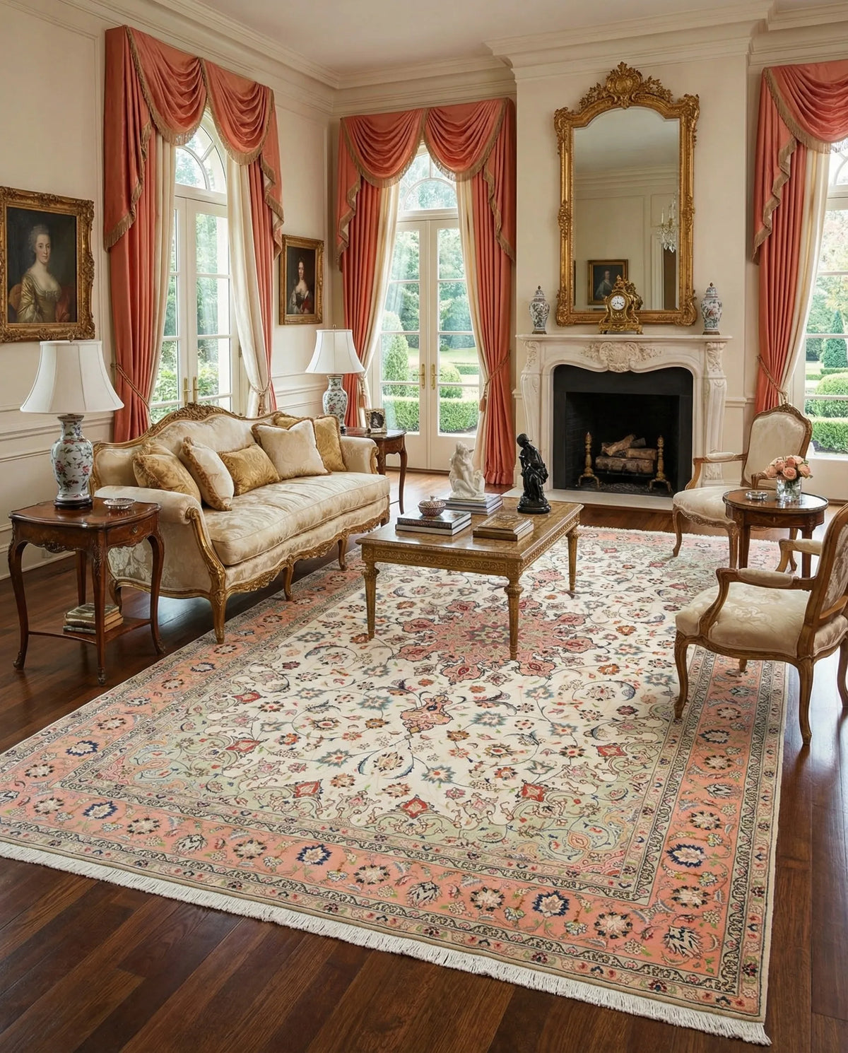 Royal Isfahan Coral Blossom Wool Rug