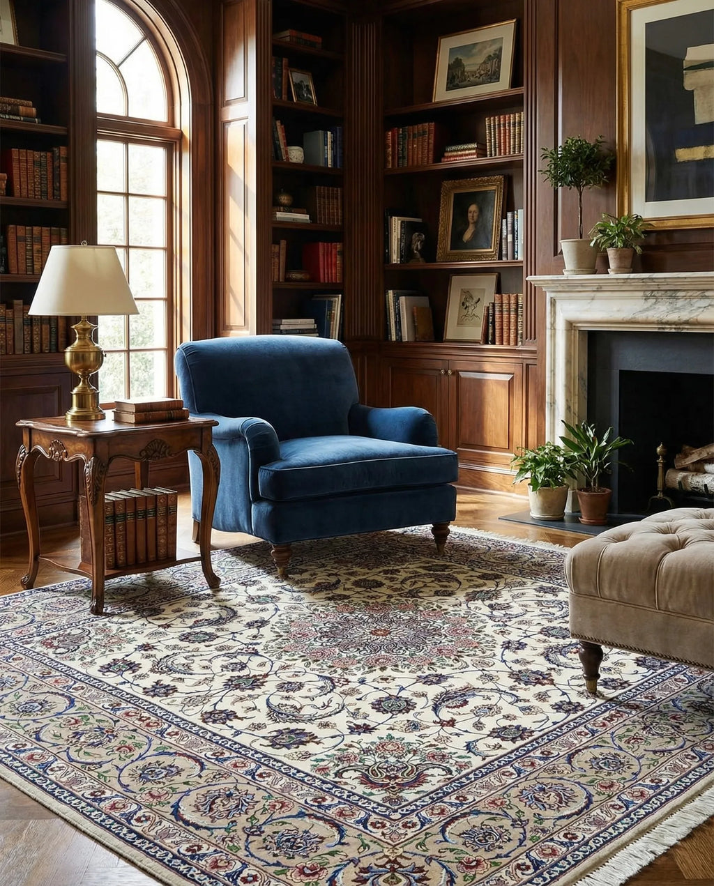 Signature Isfahan Ivory Rosette Wool Rug