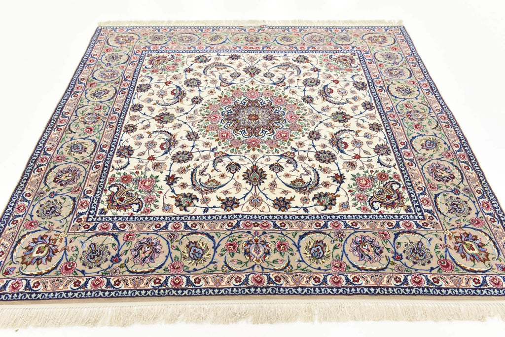 Signature Isfahan Ivory Rosette Wool Rug