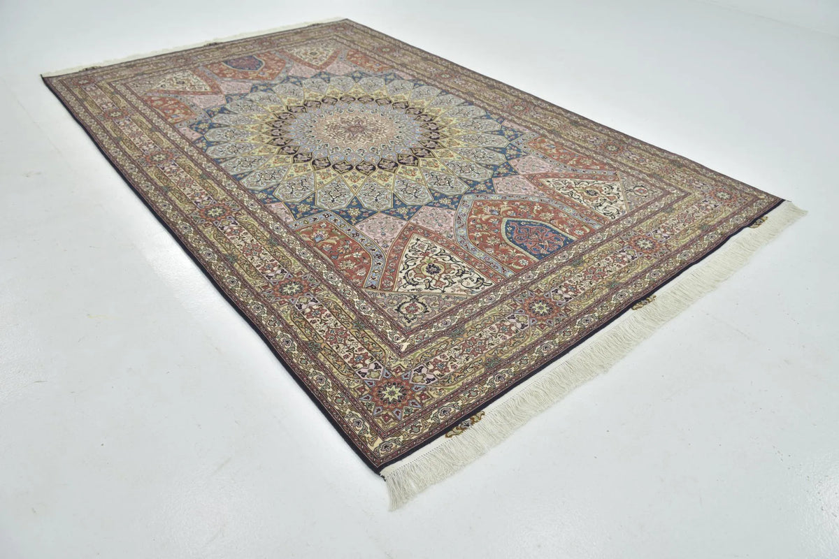 Celestial Tabriz Sunburst Fine Wool Rug