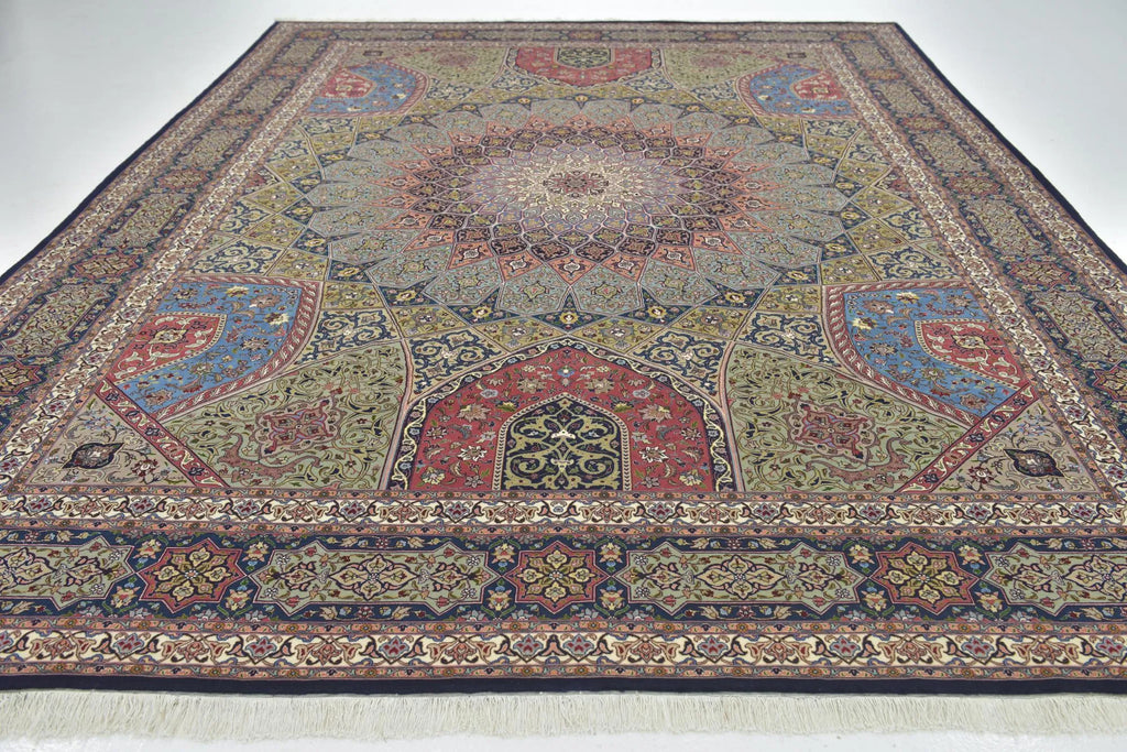 Hand-Knotted Grand Kaleidoscope Ochre Wool Rug