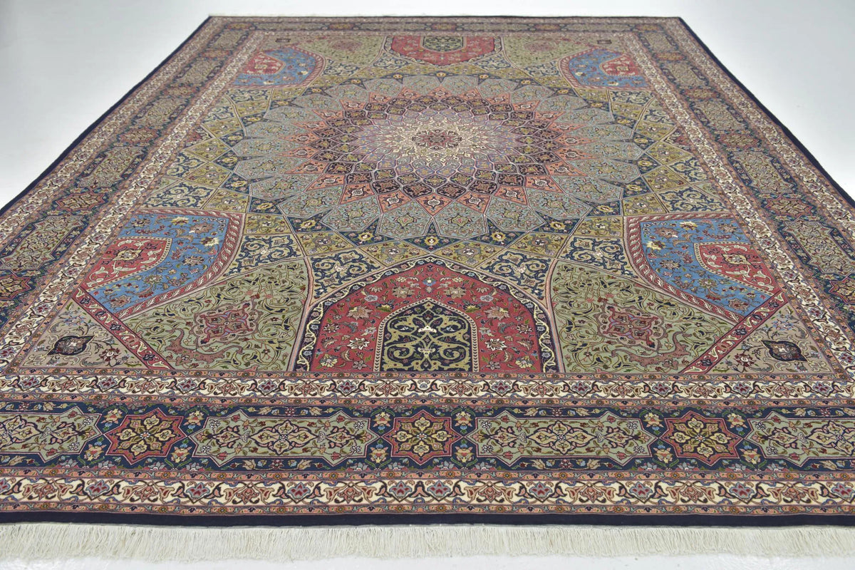 Hand-Knotted Grand Kaleidoscope Ochre Wool Rug