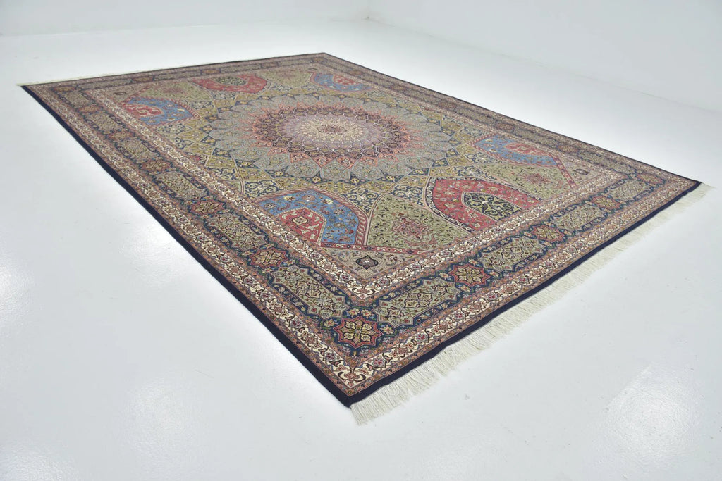 Hand-Knotted Grand Kaleidoscope Ochre Wool Rug