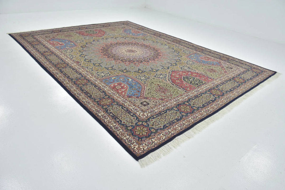 Hand-Knotted Grand Kaleidoscope Ochre Wool Rug