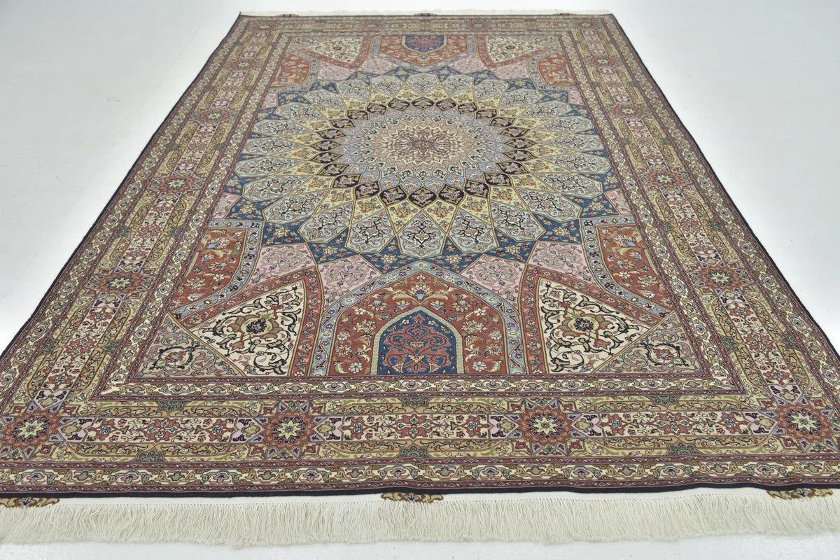 Celestial Tabriz Sunburst Fine Wool Rug