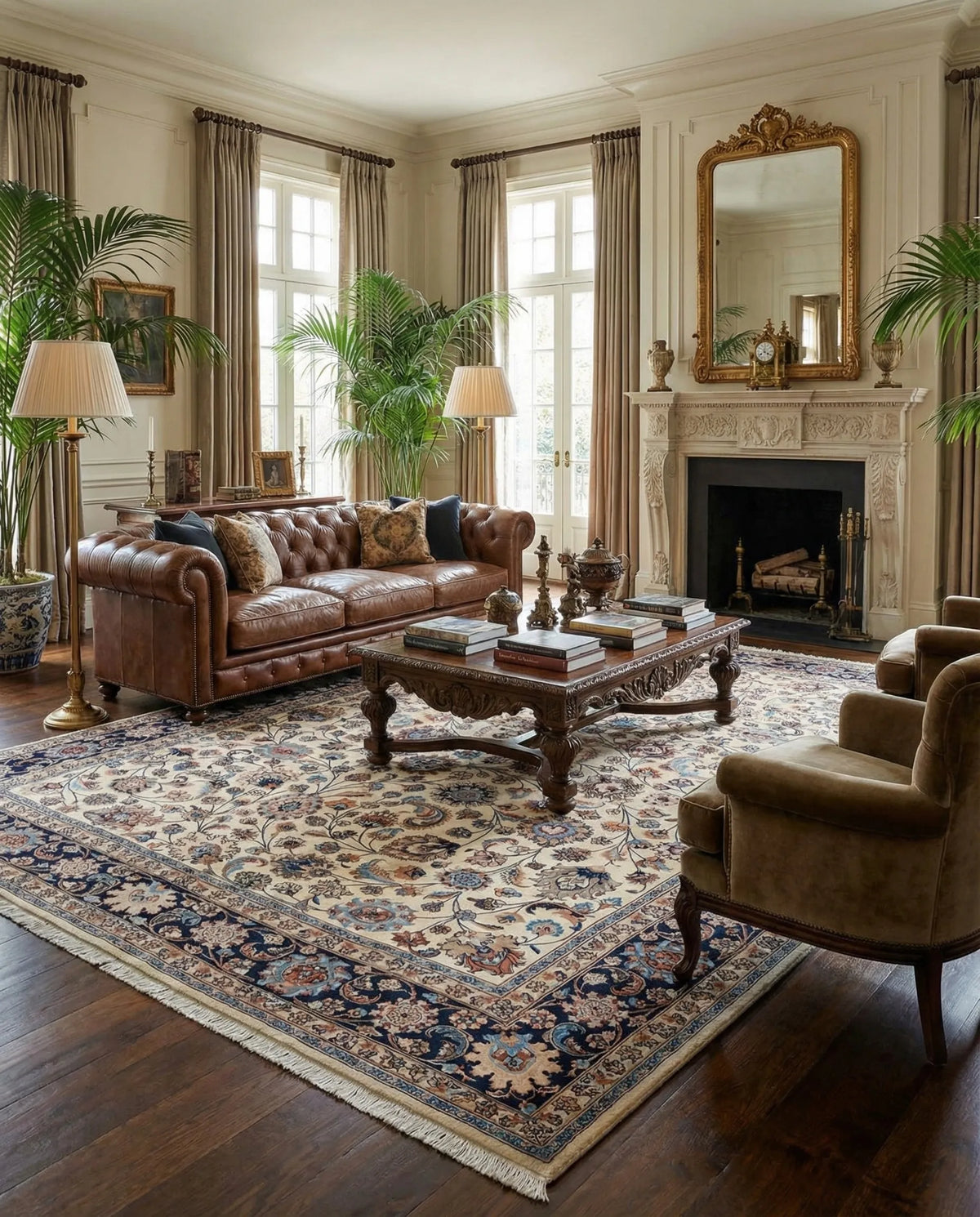Heritage Nain Floral All-Over Wool Rug