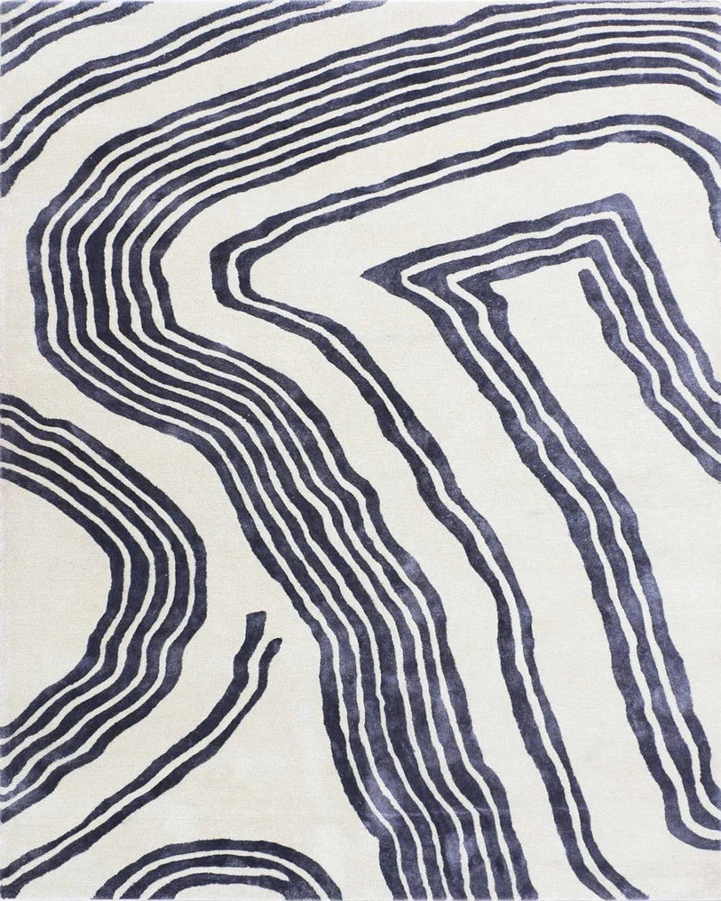 Ethereal Contour Silk Designer Rug